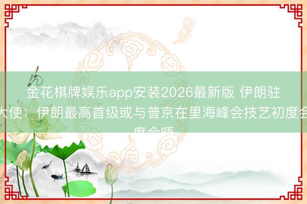 金花棋牌娱乐app安装2026最新版 伊朗驻俄大使：伊朗最高首级或与普京在里海峰会技艺初度会晤
